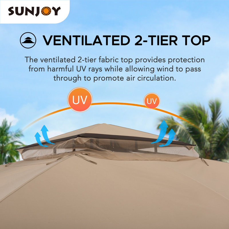 Sunjoy Moorehead 13 Ft. W x 11 Ft. D Steel Patio Gazebo & Reviews Wayfair